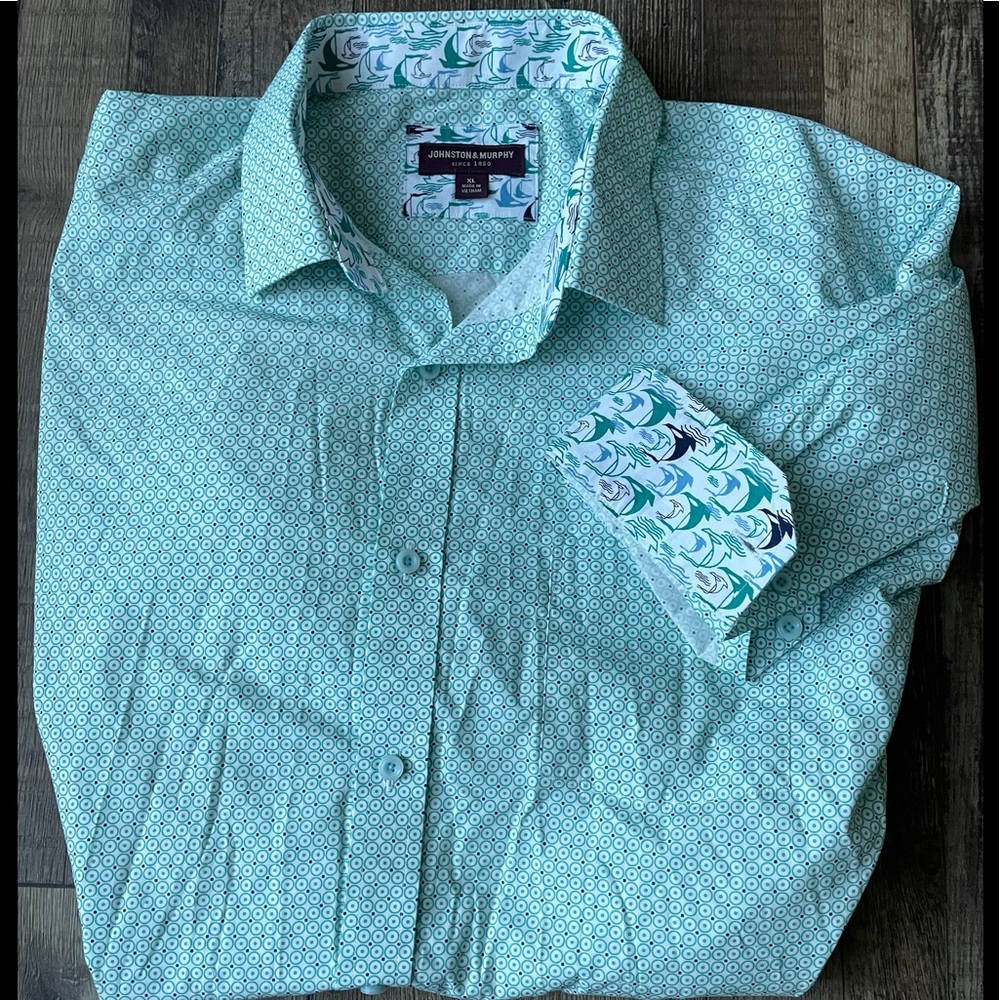 Johnston and Murphy printed cotton shirt